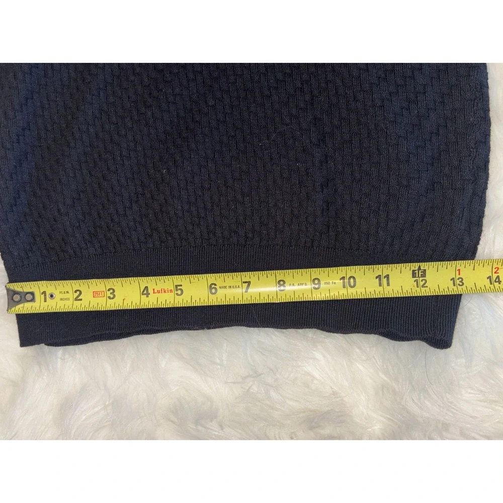 Apt 9 Polo Sweater Mens Small Navy Textured Waffle Knit Standard Fit Warm‎ Wear